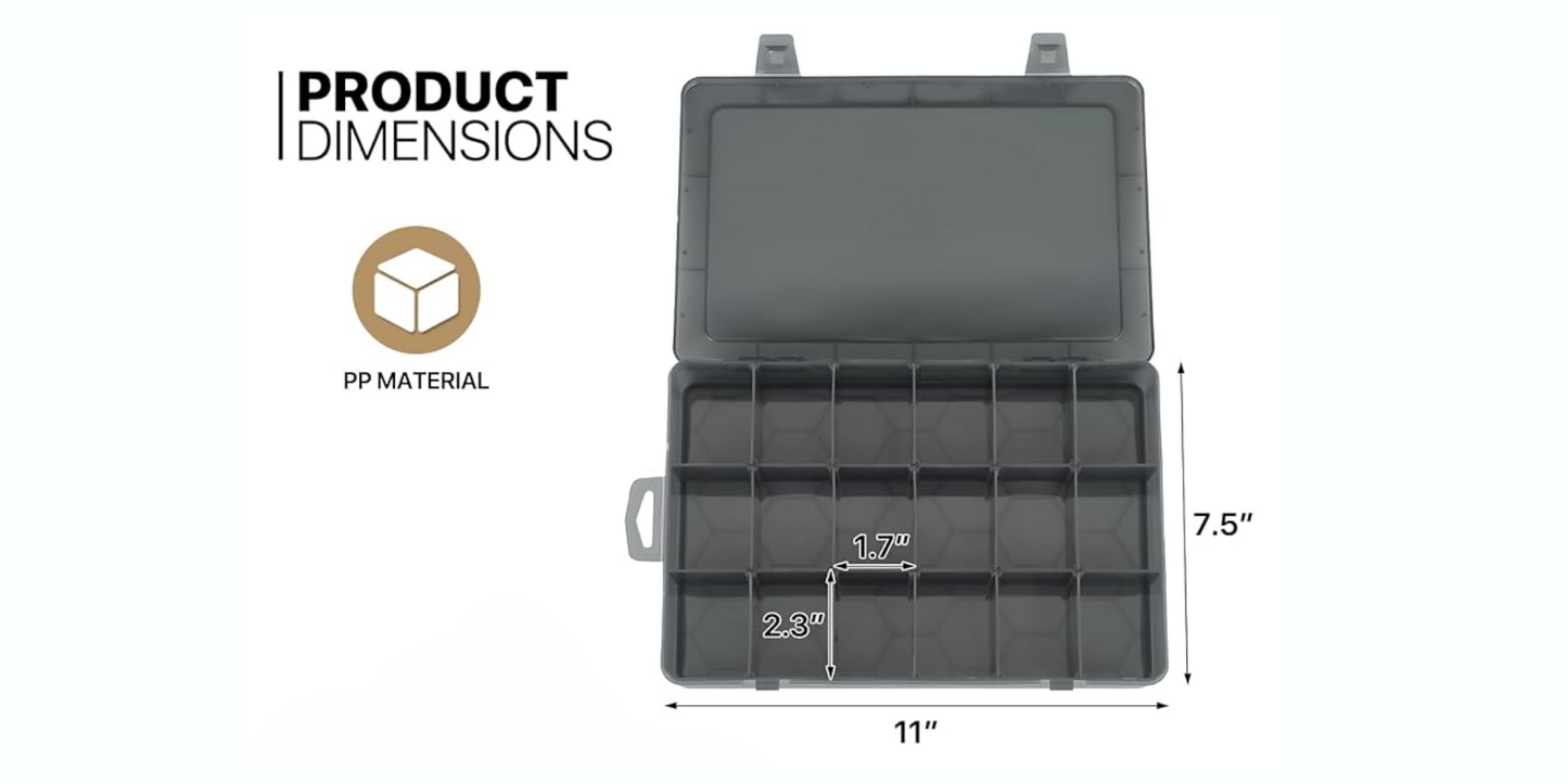 18-Grid Peptide Supply Box Organizer – Grey